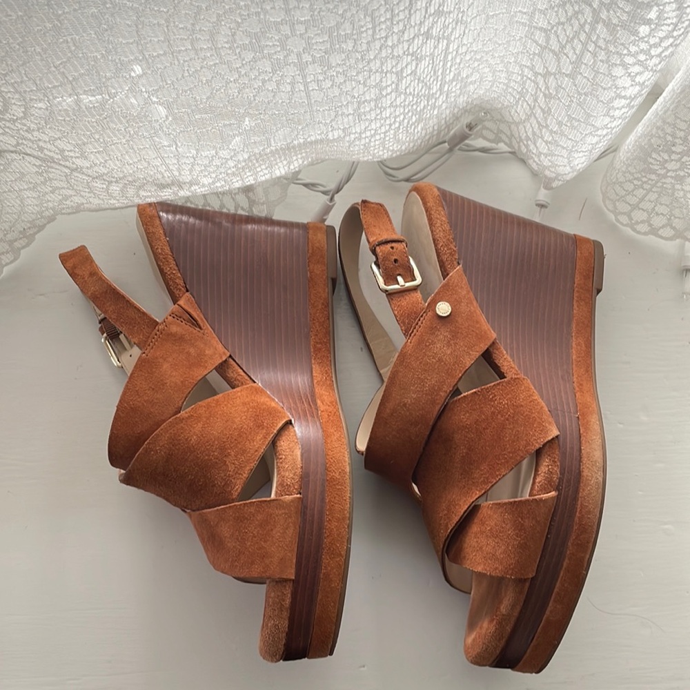Cole Haan Camel Suede Wedge